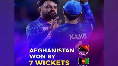 Sports News | T20 WC: Afghanistan Make It to Super Eights with Dominating 7 Wicket Win over Papua New Guinea