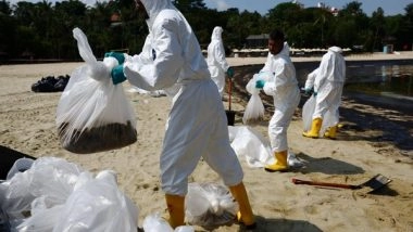 World News | Singapore: Beaches on Three Islands Shut After Oil Spill Spread to Several Coastlines