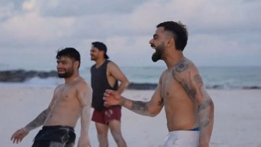 Sports News | Indian Players Including Kohli, Pandya, Rinku Engage in Beach Volleyball Ahead of Super 8 Clash