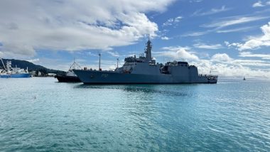 World News | INS Sunayna Visits Port Victoria in Seychelles, Aims to Strengthen Two Navies with SAGAR Vision