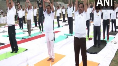 India News | Delhi: Union Ministers Pralhad Joshi, BL Verma Perform Yoga on 10th International Day of Yoga