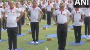 India News | Uttar Pradesh: Defence Minister, Army Chief Perform Yoga in Mathura