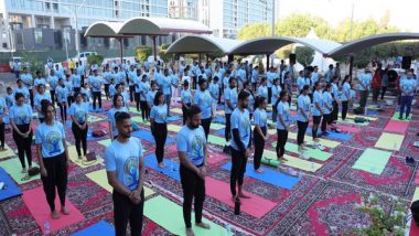 World News | Indian Embassy in Kuwait Pays Tribute to Fire Tragedy Victims During Yoga Day Event