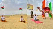 India News | BSF Jawans Perform Yoga on Sand Dunes in Jaisalmer on International Yoga Day