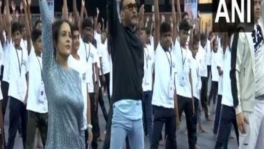 India News | International Yoga Day: Jackie Shroff, Amruta Fadnavis Perform Yoga in Mumbai
