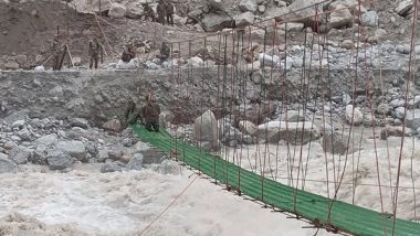 India News | Indian Army Constructs Suspension Bridge in North Sikkim to Re-connect Border Villages