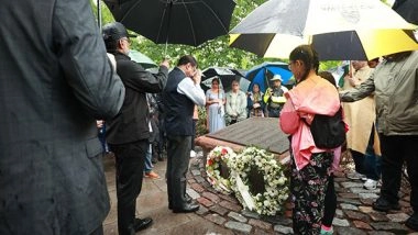 World News | Indian Envoy Pays Homage to Victims of Air India Flight Kanishka Bombing