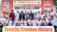 Business News | ToneOp Creates History: 1960 Participants Set World Record with 108 Surya Namaskar On International Yoga Day
