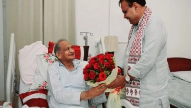 India News | Rajasthan: CM Bhajan Lal Sharma Pays Visit to Ashok Gehlot, Enquires About His Well-being