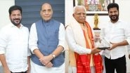 India News | Telangana CM Revanth Reddy Calls on Union Ministers Rajnath Singh, Manohar Lal Khattar in Delhi