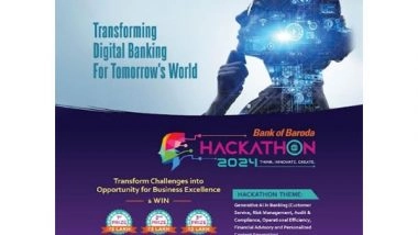 Business News | ID8NXT Presents a Nationwide Hybrid Hackathon in Collaboration with Public Sector Bank Bank of Baroda, Focused on Generative Artificial Intelligence
