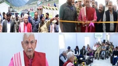 India News | J-K LG Manoj Sinha Visits Amarnath Yatra Base Camp, Reviews Arrangements