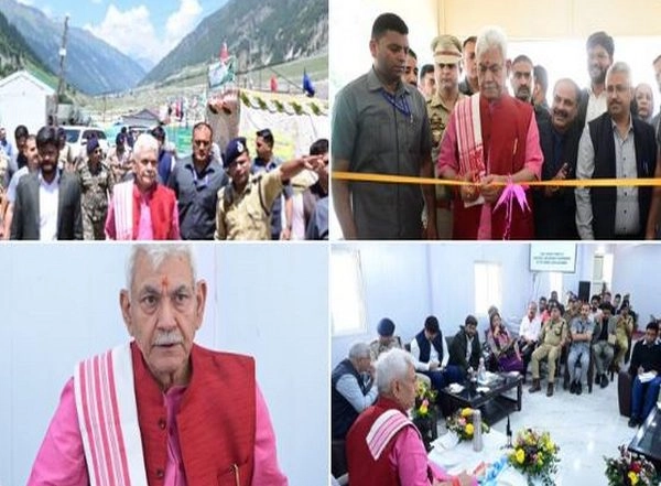 India News | J-K LG Manoj Sinha Visits Amarnath Yatra Base Camp, Reviews Arrangements
