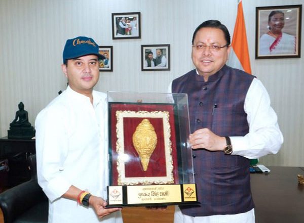 India News | Uttarakhand CM Meets Union Minister Jyotiraditya Scindia in Delhi
