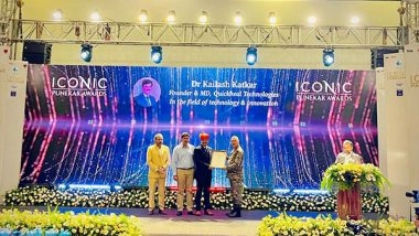 Business News | Dr Kailash Katkar, Managing Director, Quick Heal, Honored at the ICONIC PUNEKAR Awards