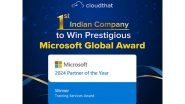 Business News | CloudThat Wins Microsoft Training Services Partner of the Year Award for 2024