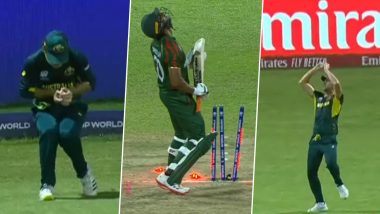 Pat Cummins Hat-Trick Video: See Australian Pacer Dismiss Mahmudullah, Towhid Hridoy and Mahedi Hasan During AUS vs BAN ICC T20 World Cup 2024 Super 8 Match