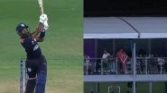 Aaron Jones Hits Massive 101m Six off Alzarri Joseph&rsquo;s Bowling, Ball Lands on the Roof at Kensington Oval During USA vs WI T20 World Cup 2024 Match (Watch Video)