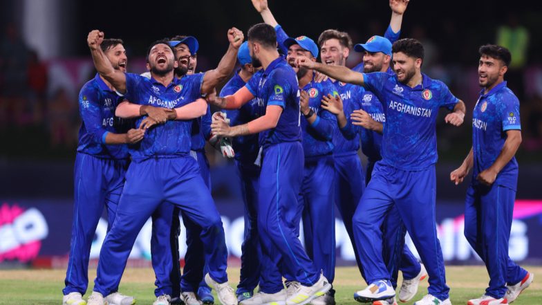 Afghanistan Pull Off Shock Win Over Australia in ICC T20 World Cup 2024 Super 8; Rahmanullah Gurbaz, Ibrahim Zadran, Gulbadin Naib Keep Afghans Alive in Semifinal Race