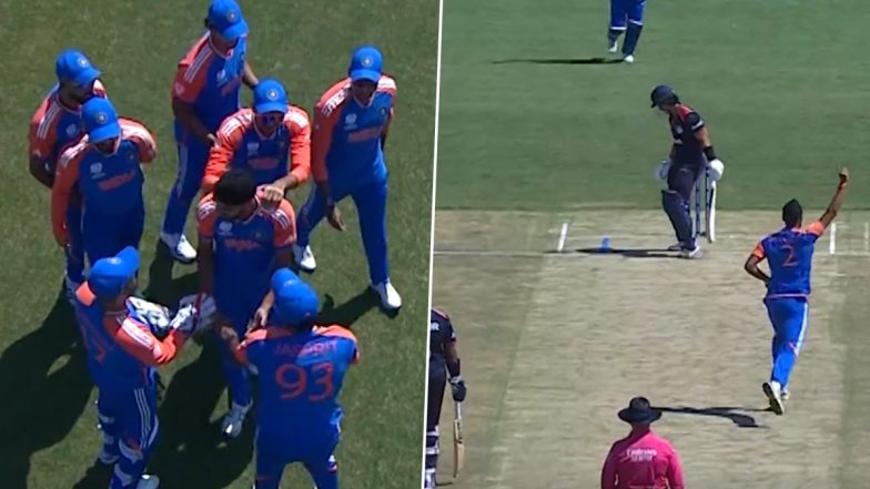 Arshdeep Singh Traps Shayan Jahangir LBW With Sharp Inswinger During IND vs USA ICC T20 World Cup 2024 Match (Watch Video)