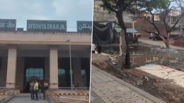 Boundary Wall of Ayodhya Dham Railway Station Collapsed After First Rainfall, Alleges Samajwadi Party; Government Clarifies (Watch Video)