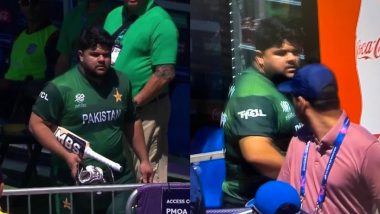 Azam Khan Gives ‘Death Stare’ to Fan Who Allegedly Called Him ‘Mota Hathi’ After Being Dismissed for Golden Duck in PAK vs USA T20 World Cup 2024 Match (See Pics and Videos)