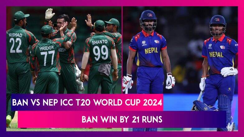 BAN vs NEP ICC T20 World Cup 2024 Stat Highlights: Tanzim Hasan Sakib ...