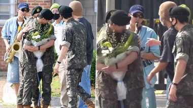 BTS’ Jin Gets Discharged From Mandatory Military Service After 18 Months; Members Reunite to Honour the K-Pop Star (Watch Videos)