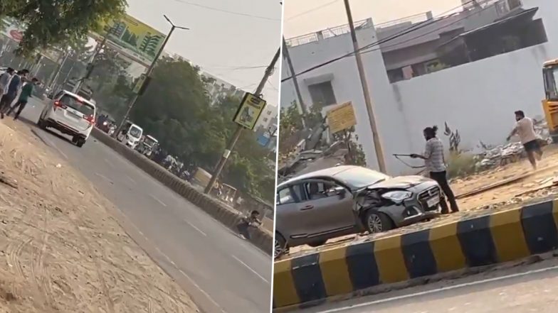 Bareilly Gang War: Shots Fired As Gunfight Breaks Out Between Two Rival Groups in Broad Daylight, JCB Set Ablaze; UP Police Make Arrests (Watch Video)