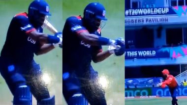 Moeen Ali Grabs Stunning Catch At Point to Dismiss Steven Taylor During USA vs ENG ICC T20 World Cup 2024 Super 8 (Watch Video)