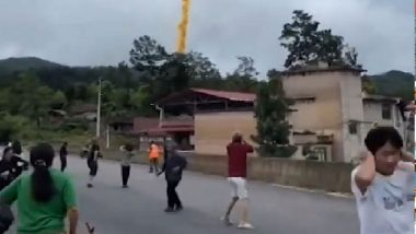 Long March 2C Rocket Crash: Suspected Chinese Rocket Debris Falls Over Village in Guizhou After Launch, Sparks Safety Concerns (Watch Videos)