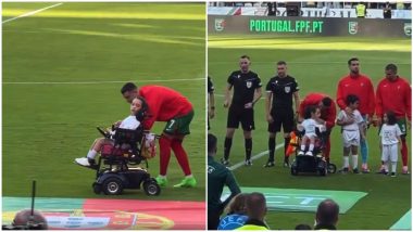 Cristiano Ronaldo Assists Little Girl in Wheelchair Ahead of Portugal vs Ireland International Friendly 2024 (Watch Videos)