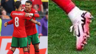 Cristiano Ronaldo Spotted Wearing a Pair of Bruno Fernandes’ Football Shoes During Second Half of Turkey vs Portugal UEFA Euro 2024 Match, Pics Go Viral