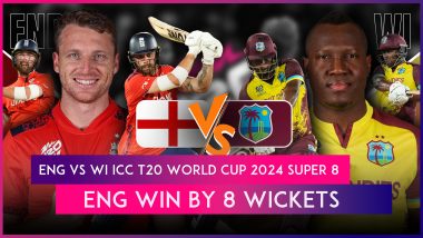 ENG vs WI ICC T20 World Cup 2024 Super 8 Stat Highlights: Phil Salt, Jonny Bairstow Help England Beat West Indies by Eight Wickets