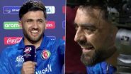 Rashid Khan Tries to Make Fazalfaq Farooqi Laugh During Post-match Interview After Afghanistan’s Seven-Wicket Win Over Papua New Guinea in ICC T20 World Cup 2024 (Watch Video)