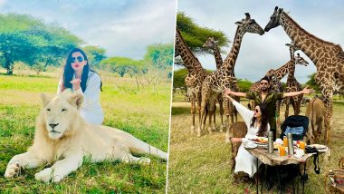 Gauahar Khan and Zaid Darbar’s Tanzania Vacation: From Posing With the King of the Jungle to Enjoying Breakfast Surrounded by Giraffes, See All Pics From the Couple’s Holiday