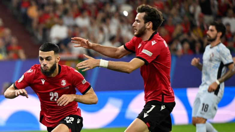 Georgia 2-0 Portugal, UEFA Euro 2024: Khvicha Kvaratskhelia, Georges Mikautadze Score as the Crusaders Triumph Over Cristiano Ronaldo and Co To Reach Round of 16