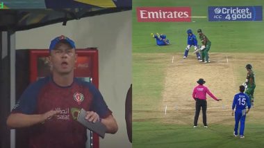 Gulbadin Naib Gets 'Cramps' As Coach Jonathan Trott Signals Team to Slow Down Proceedings After It Started To Rain With Afghanistan Ahead on DLS in T20 World Cup 2024 Super 8 Clash vs Bangladesh (Watch Video)