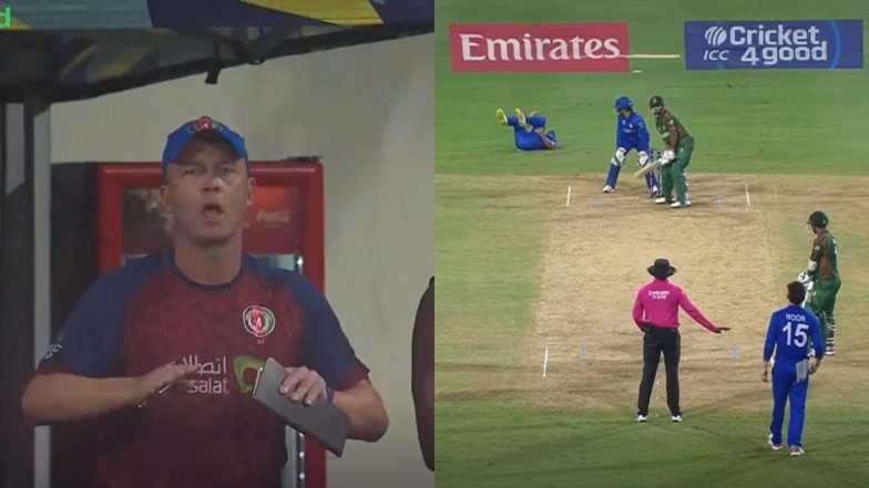 Gulbadin Naib Gets 'Cramps' As Coach Jonathan Trott Signals Team to Slow Down Proceedings After It Started To Rain With Afghanistan Ahead on DLS in T20 World Cup 2024 Super 8 Clash vs Bangladesh (Watch Video)