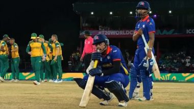 Dejected Gulshan Jha Down On His Haunches After His Last-Ball Runout Sees Nepal Suffer One-Run Defeat to South Africa in ICC T20 World Cup 2024 (Watch Video)