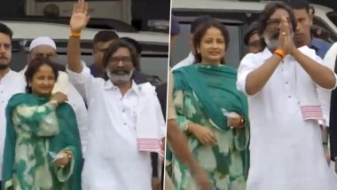 Hemant Soren Released From Jharkhand's Birsa Munda Jail After High Court Grants Bail in Money Laundering Case (Watch Video)