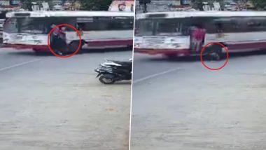 Hyderabad: College Girl Crushed to Death While Trying to Get Down From Moving Bus, Disturbing Accident Video Surfaces