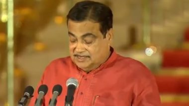 Nitin Gadkari Oath-Taking: BJP Leader Takes Oath as Union Cabinet Minister in PM Narendra Modi-Led NDA Govt (Watch Video)