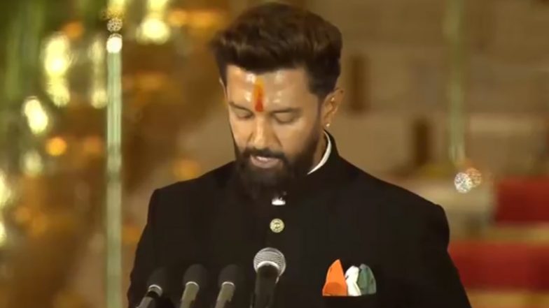 Chirag Paswan Takes Oath as Minister in PM Narendra Modi’s Cabinet (Watch Video)