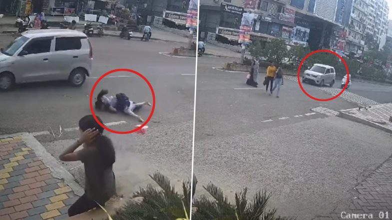 Accident Caught on Camera in Pimpri Chinchwad: Woman Flung in Air as Speeding Car Hits Her, Horrifying Video Surfaces