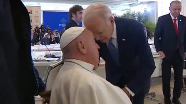 Joe Biden’s Forehead-to-Forehead Gesture with Pope Francis at G7 Summit Leaves Pontiff Surprised, Video Surfaces