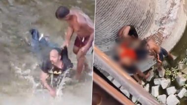 Uttar Pradesh: Fisherman Saves Youth Attempting Suicide by Drowning in Gomti River in Sultanpur, Later Beats Him (Watch Videos)