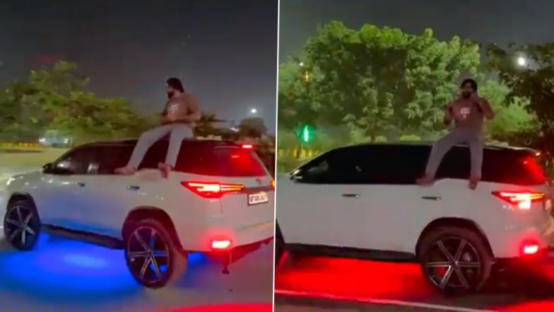 Noida: Man Performs Stunts While Sitting on Roof of His Car, Fined Rs 33,500 After Video Goes Viral