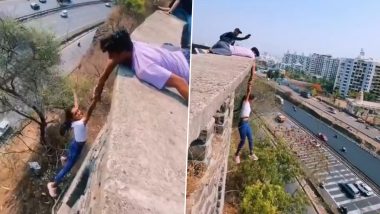 Pune: Viral Video Shows Teenagers Performing Life-Threatening Stunt on Top of Abandoned Building to Make Instagram Reel