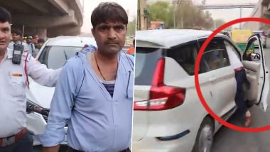 Haryana: Cab Driver Drags Traffic Inspector on Car After Dispute Over Vehicle Documents in Faridabad, Videos Surface